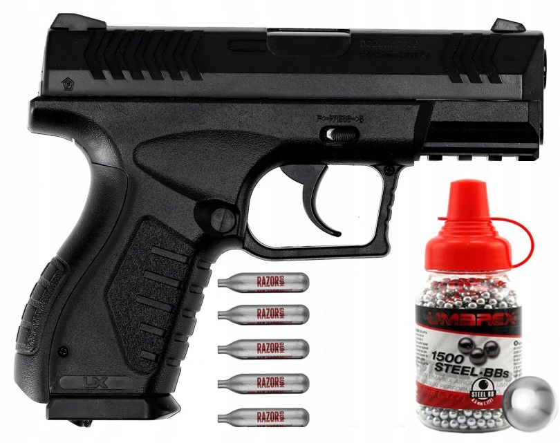 Umarex Xbg 4,5 mm Pistolet wiatrówka 10 Kapsuł CO2 Śrut BBs 1500 szt