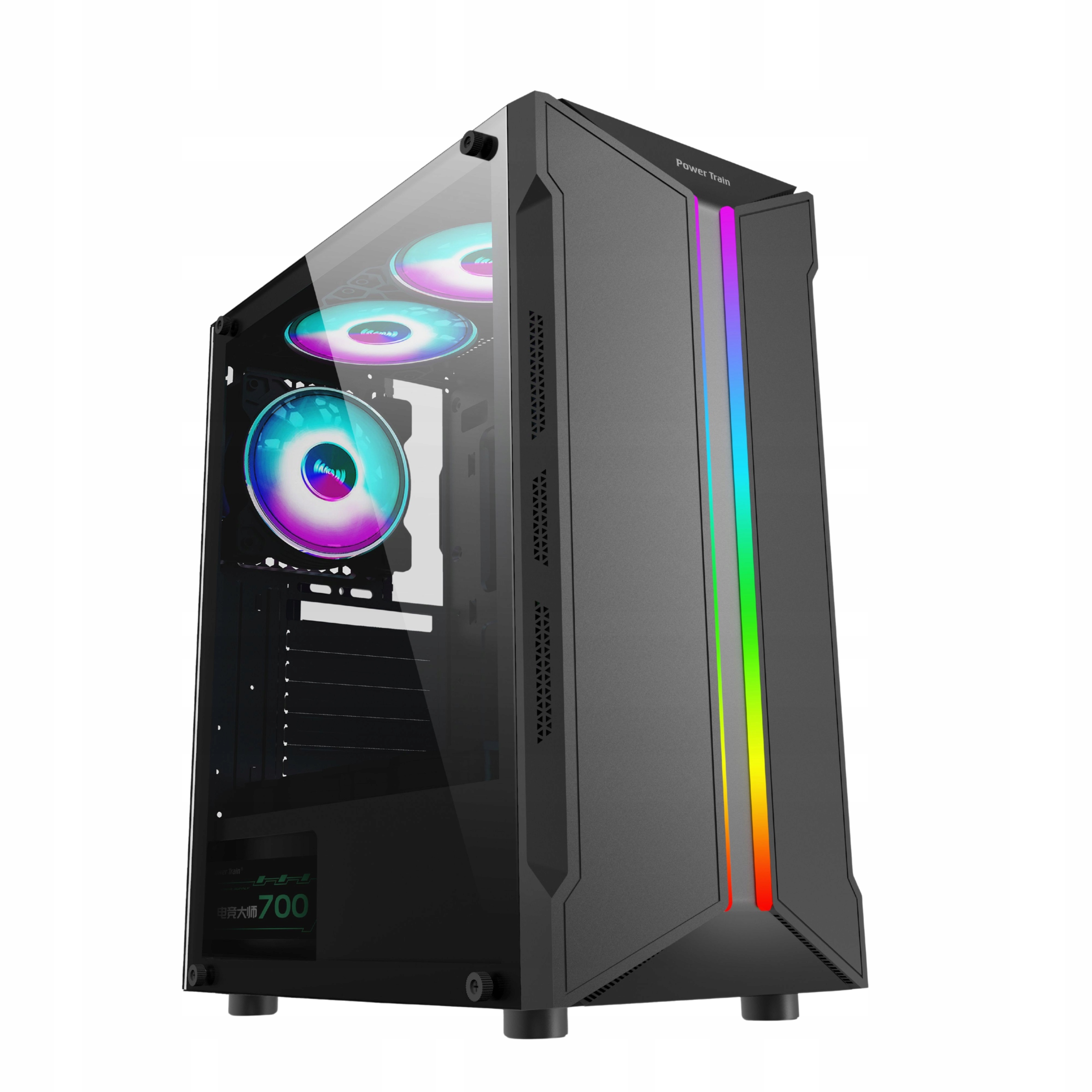 Počítačová Skříň Gaming, Tower, 3x ventilátor 120 mm aRGB Led, sklo
