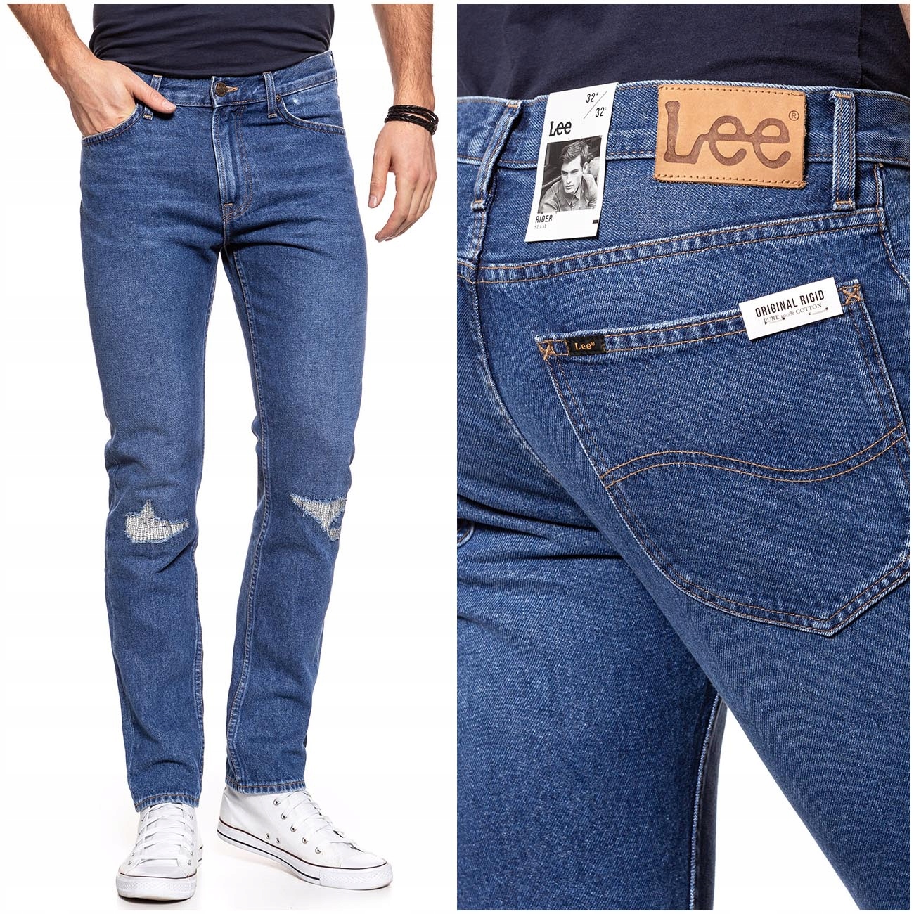 

Lee Rider Męskie Spodnie Jeansowe Slim W32 L32