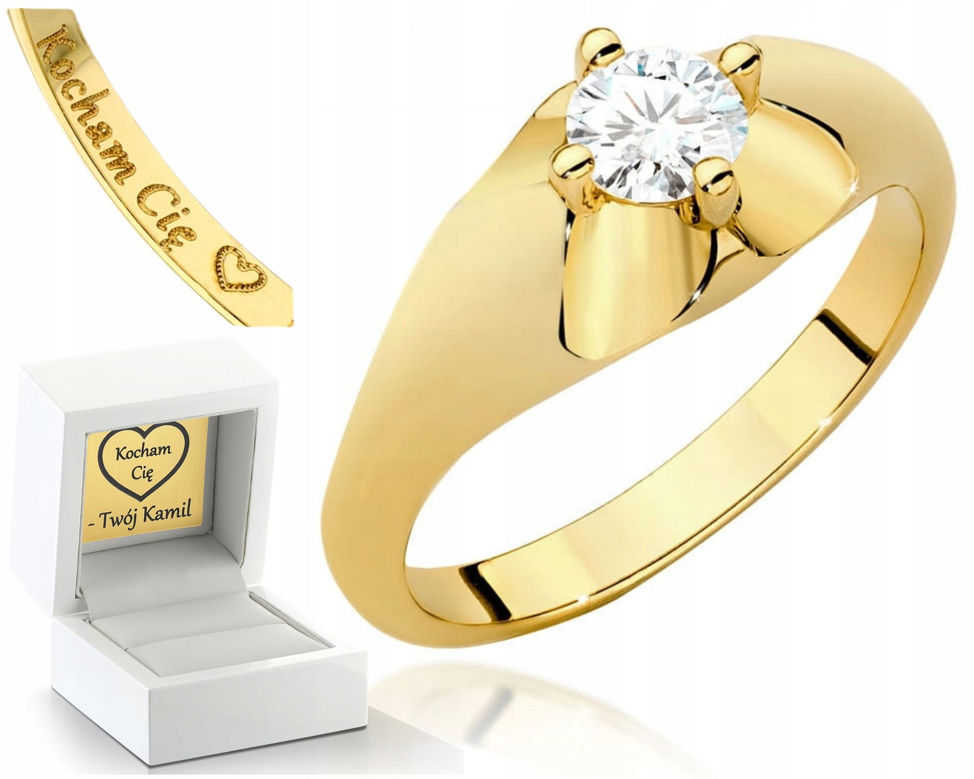 Zlatý Prstýnek S Briliantem 585 Gravírování