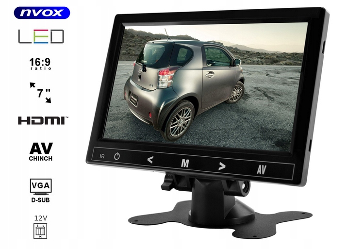 MONITOR LED 7" HD HDMI VGA RCA 12V