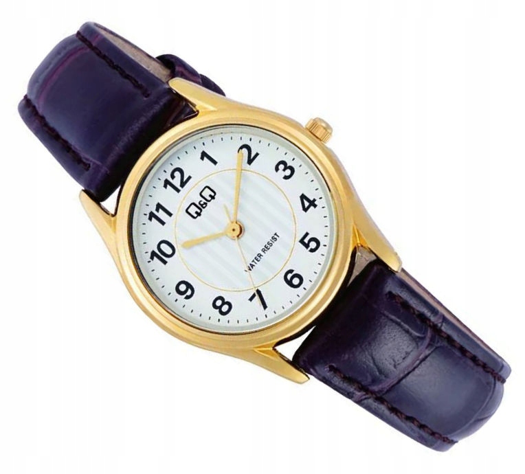 Dámské Klasické Čitelné Zlaté Hodinky Qq C49A-003P 26 mm Černé Číslice