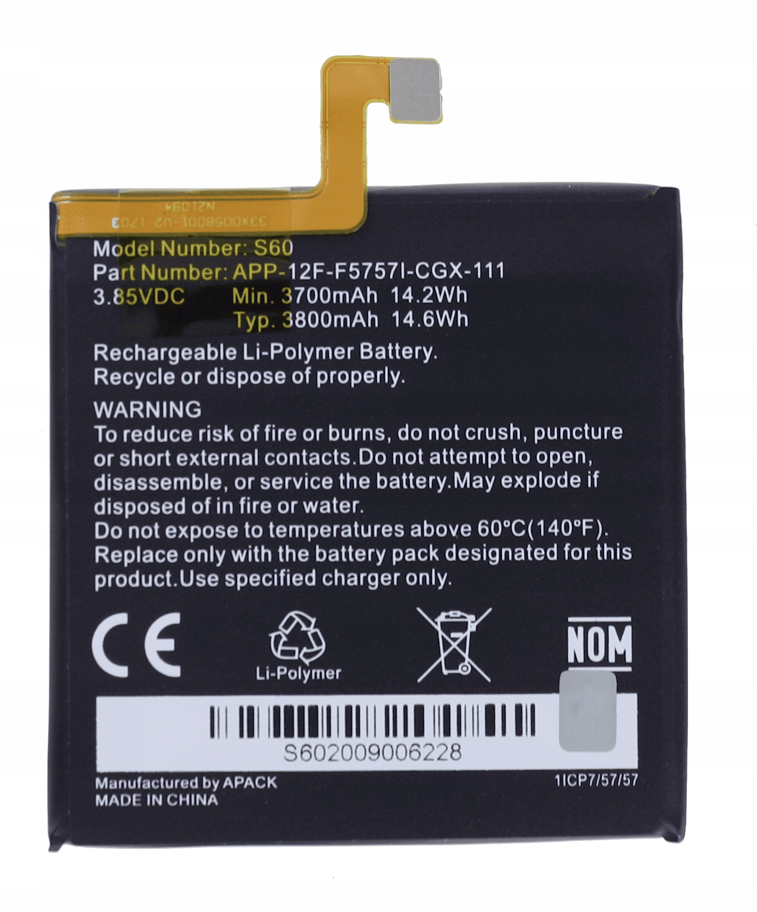 

Świeżej Produkcji Bateria Caterpillar S60 Cat S60