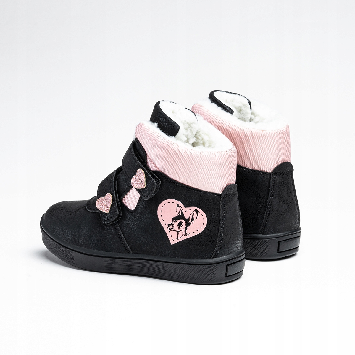 Trzewiki dziewczęce OCIEPLANE kożuszek piękne botki na RZEPY Wojtyłko Długość wkładki wew. 12.5 cm