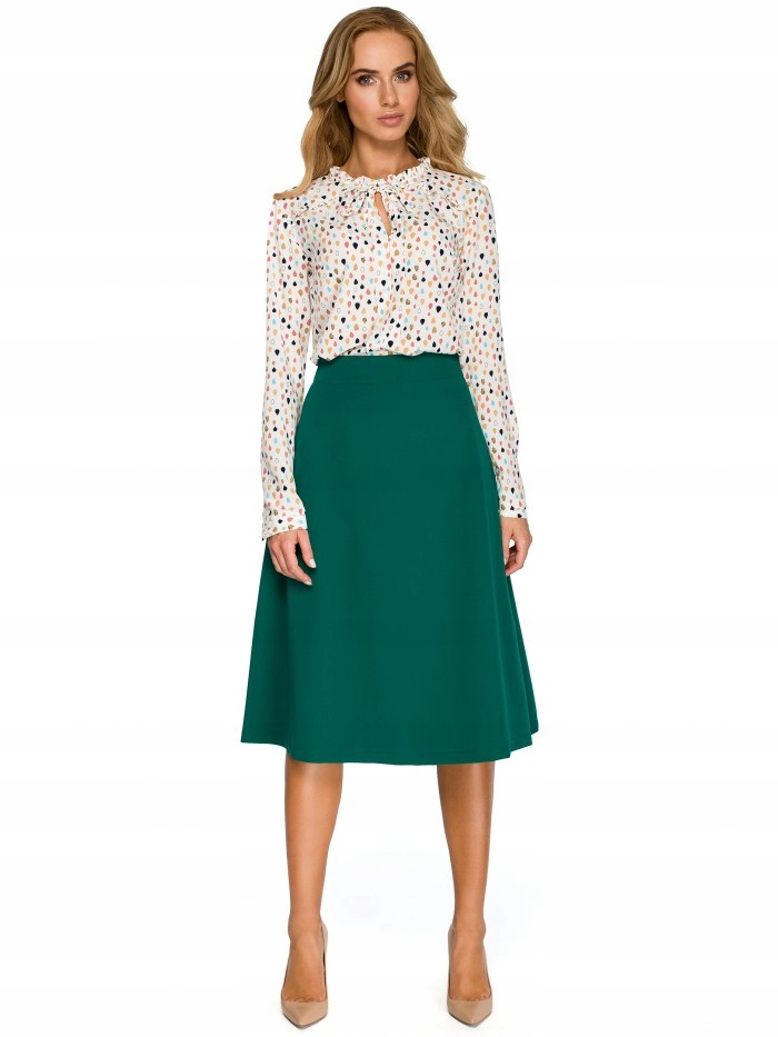 

Eu XL S133 Rozkloszowana spódnica midi - zielona E