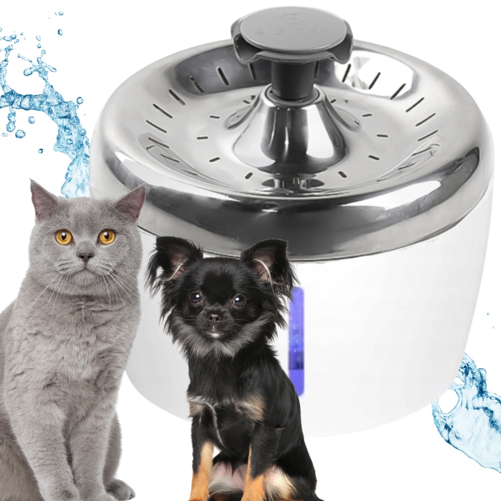 Levně Fontána fontána pro kočky a kočky, Led, tichá, 2,5 l Els Pet filtr