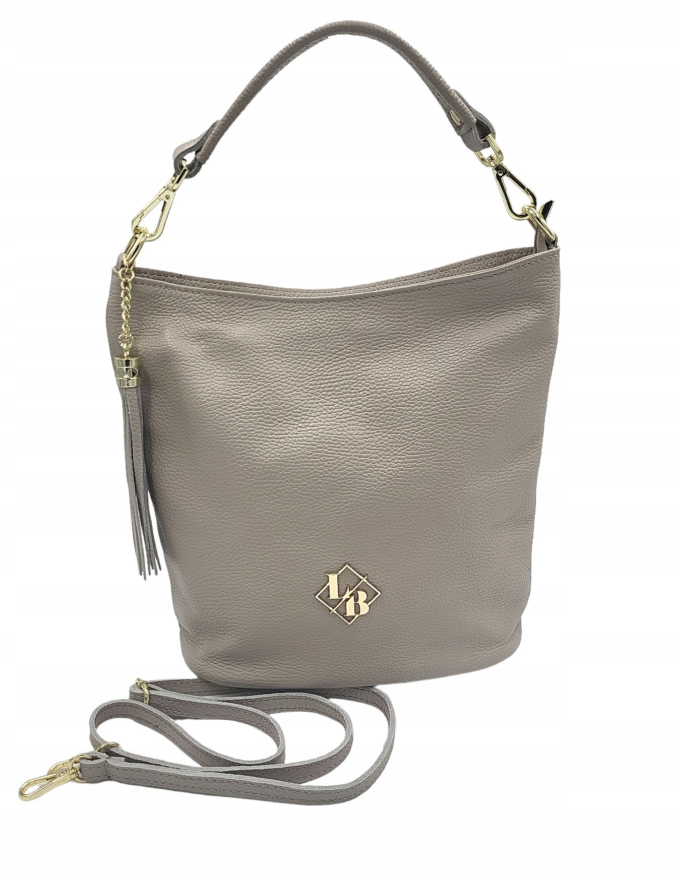 Kabelka shopper Laura Biaggi přírodní kůže béžová