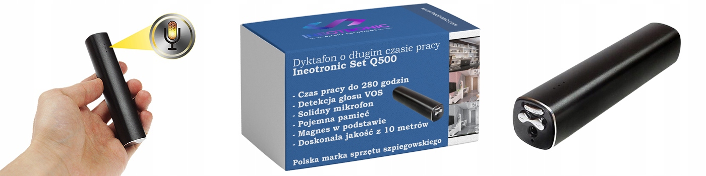 DYKTAFON SZPIEGOWSKI UKRYTY PODSŁUCH MAGNES DETEKCJA GŁOSU 500 GODZIN 2w1 Waga produktu 0.6 g