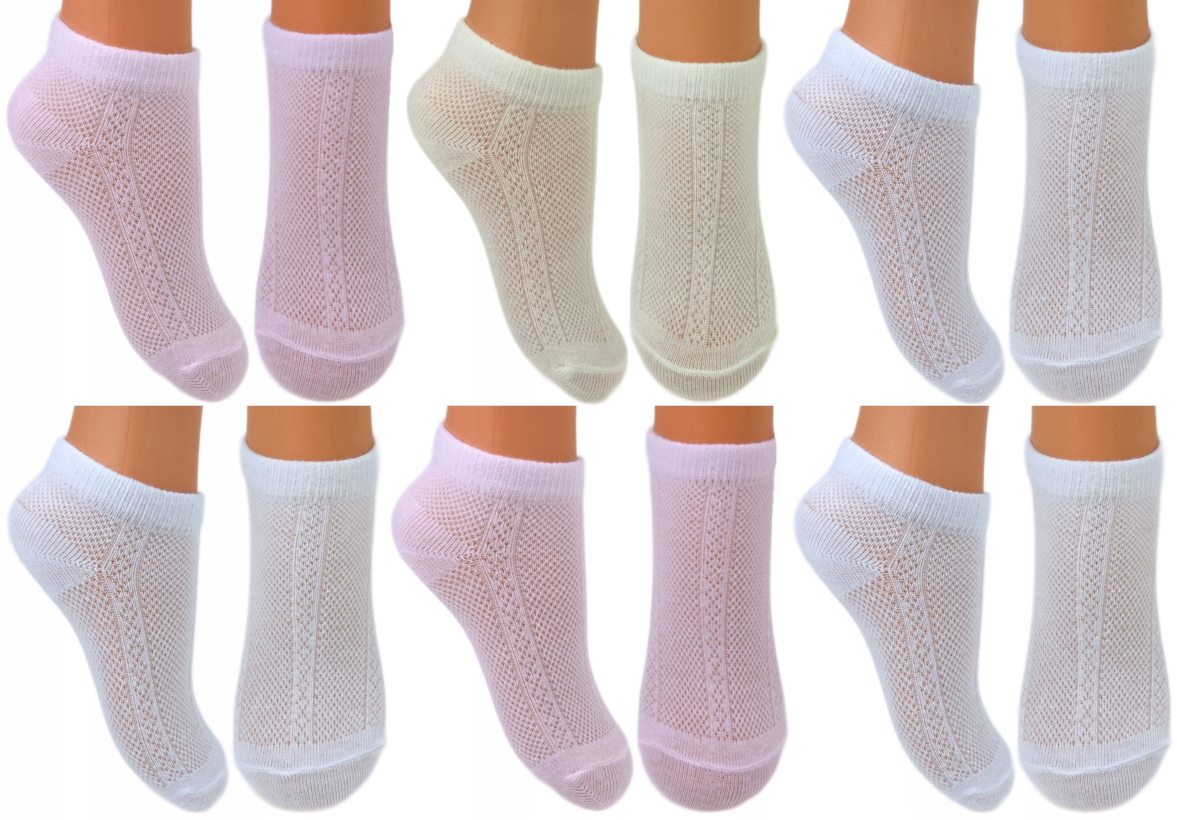 

6-PACK Skarpetki Skarpety Stopki Żakardowe 23/26