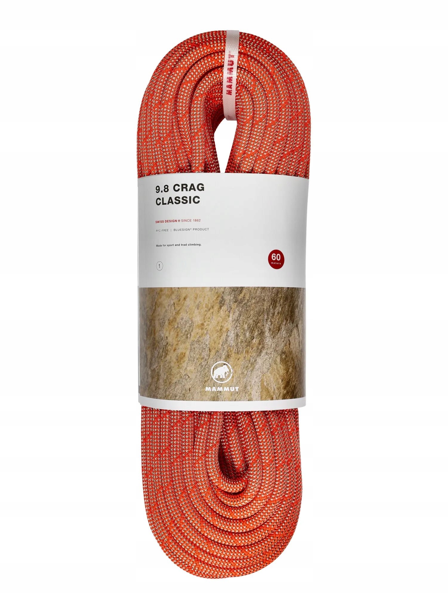 Lezecké lano Mammut 9.8 Crag Classic Rope 60 m bílá/oranžová