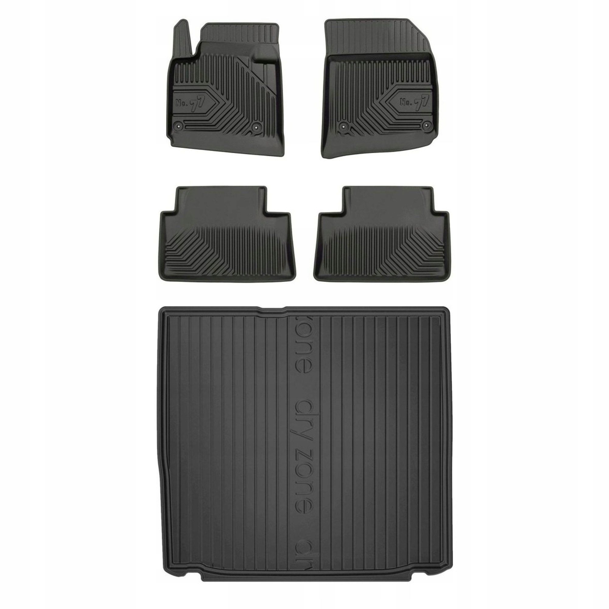 Gumová sada kobercov a rohoží Citroen C5 II 2008-2017 Kombi, bez bočných výklenkov