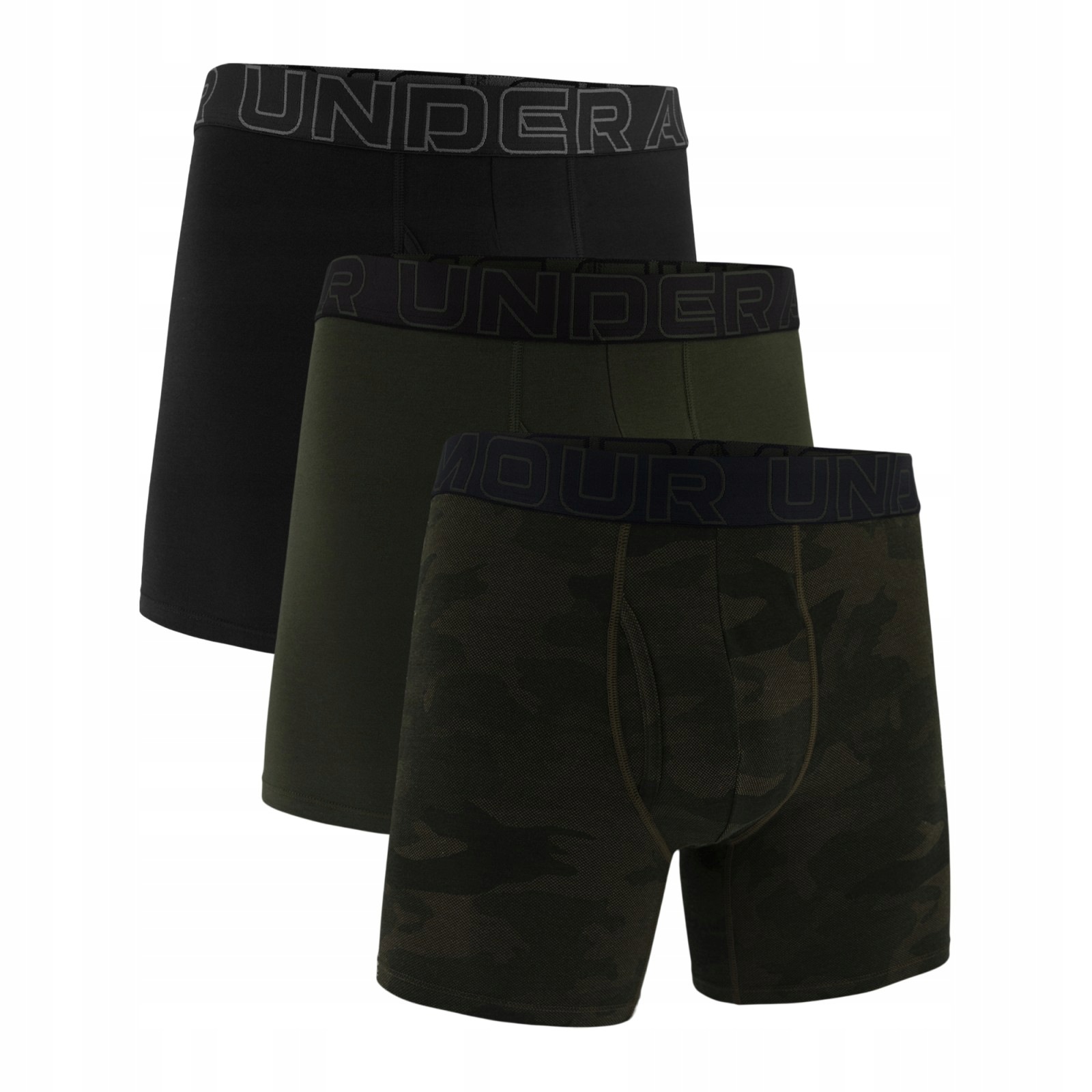 Boxerky, tangá, slipy Under Armour Performance Cotton Print 6in 3ks