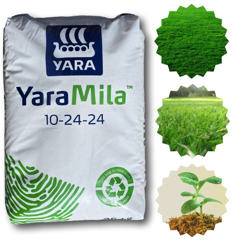 Yara Mila Nawóz Trawnika Trawy Traw Roślin Npk 10-24-24 25KG od Yara