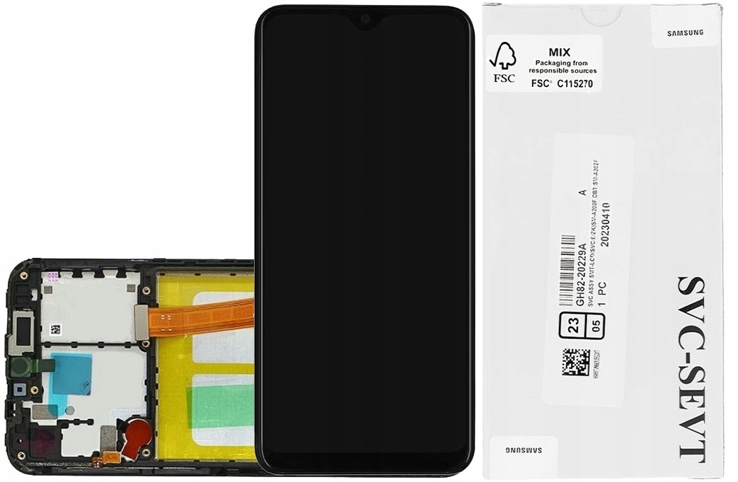 ORYGINAŁ WYŚWIETLACZ Z RAMKA DO SAMSUNG GALAXY A20E A202 LCD ŁATWY MONTAŻ