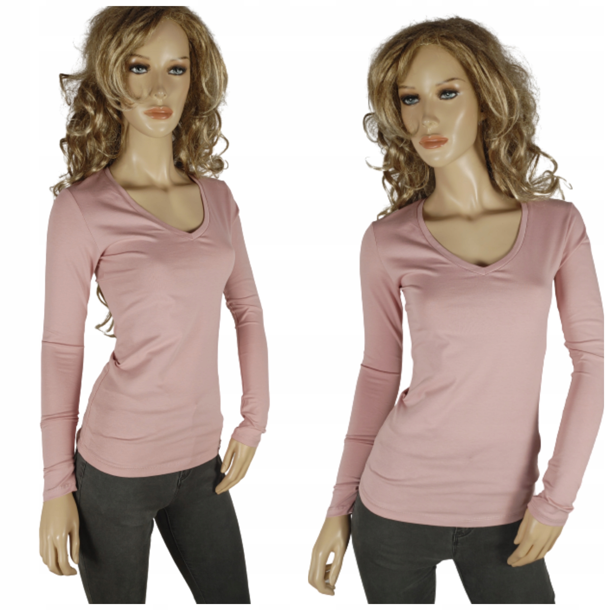 KOLORY Gładka Bluzka PREMIUM bawełna POLSKA marka LATYNKA dekolt serek 6217