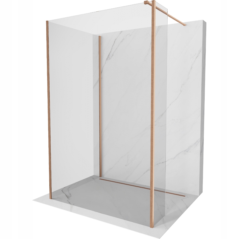 Ścianka szyba prysznicowa 120x80x30 Walk In Mexen Kioto 8 mm miedź