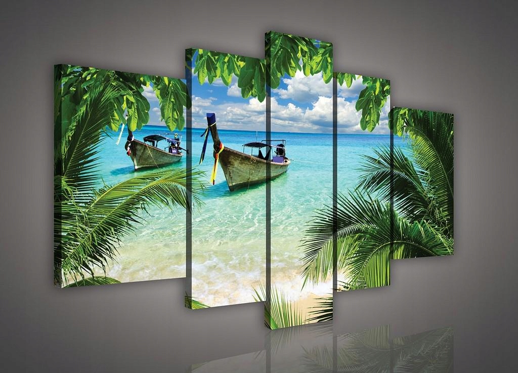 Obraz 170x100 Tropická rajská pláž ostrov palmy more oceán Thajsko