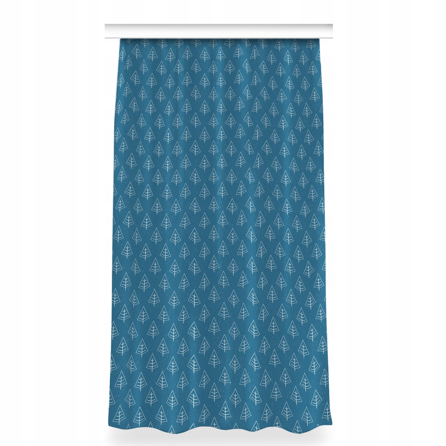 Zasłona z grafiką kolory Błękitny las 150x280 wzór