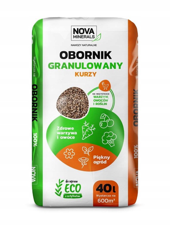 

Nawóz Obornik Granulowany Kurzy Naturalny 25kg 40L
