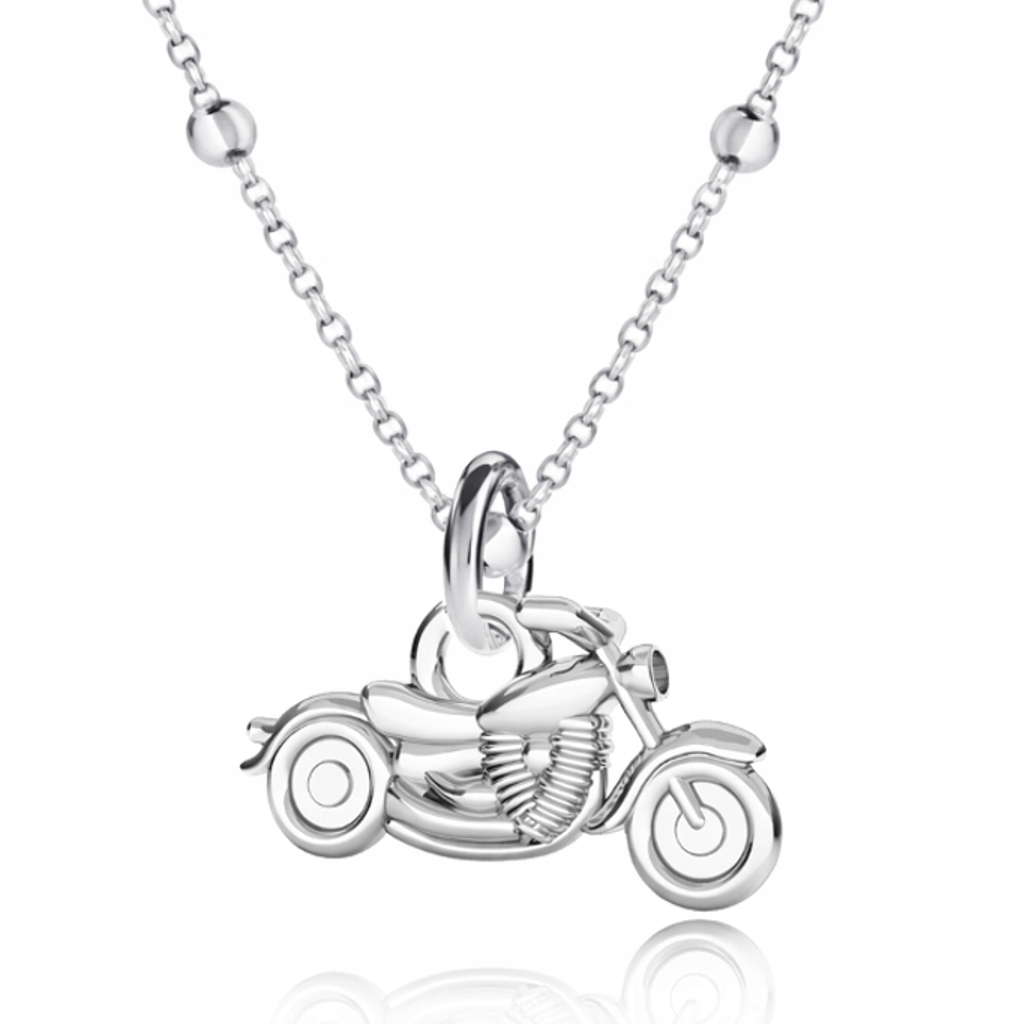 Motocykl Chopper 3D Harley Stříbrný náhrdelník Kuličková vazba stříbro 925