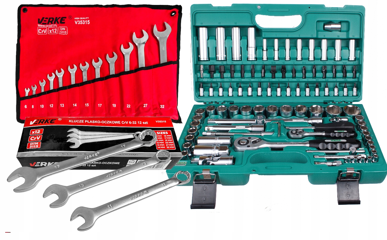 

Zestaw Honiton H4056 94el 1/2'' 1/4'' klucze 12sz