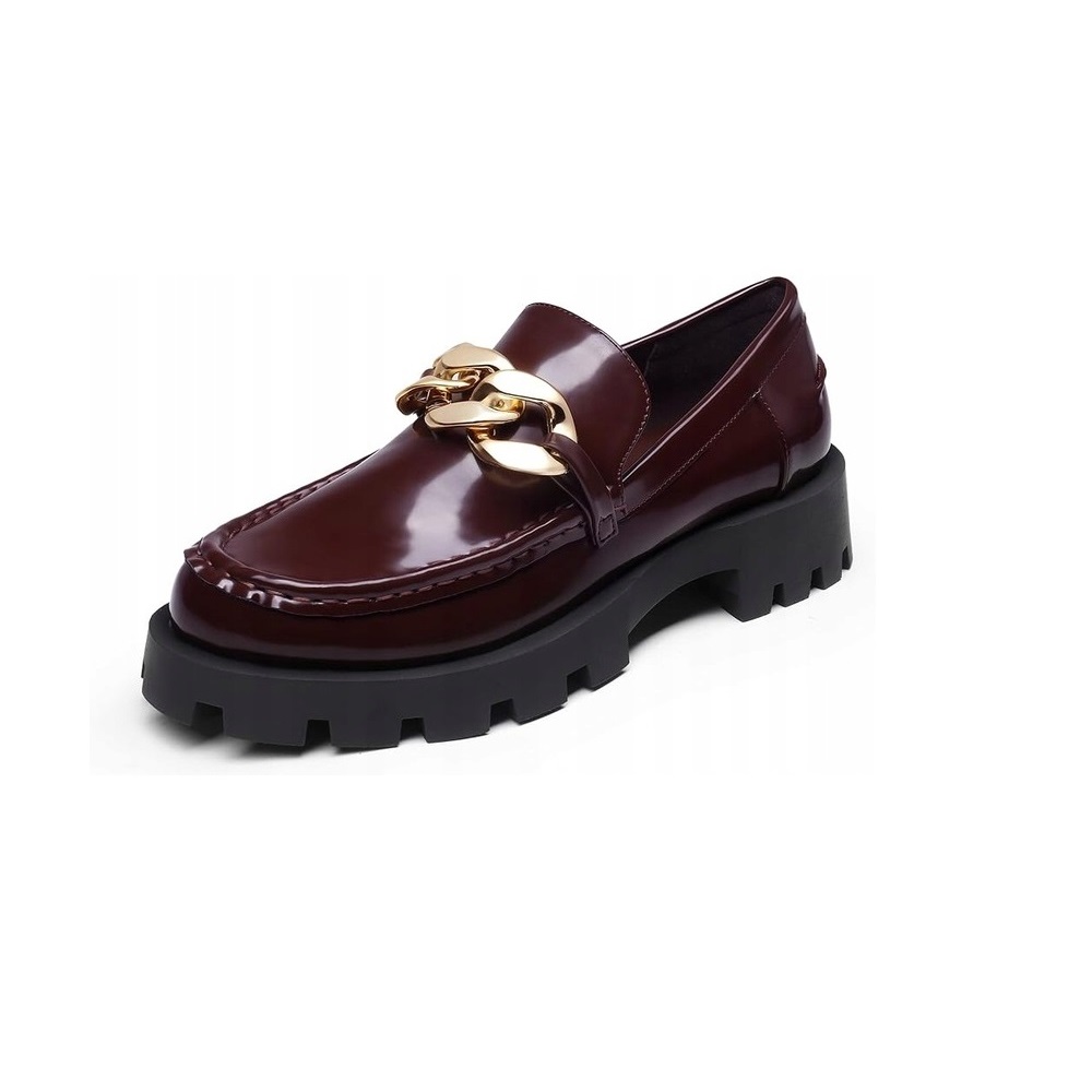 Dream Pairs Dámské mokasíny na platformě Burgundské, velikost 41