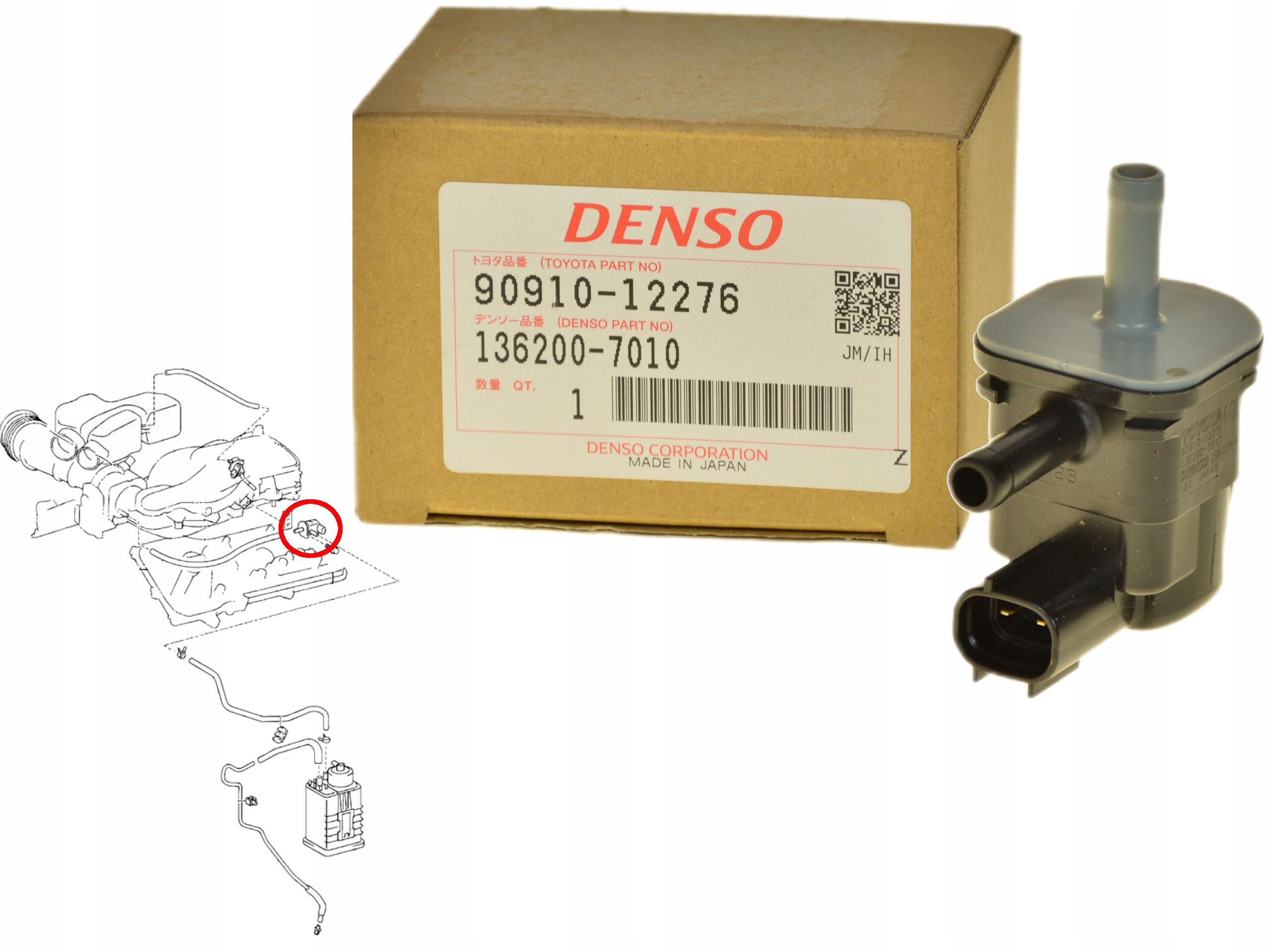 Podtlakový Ventil 90910-12276 Oe Toyota Auris Avensis C-hr Corolla RAV4