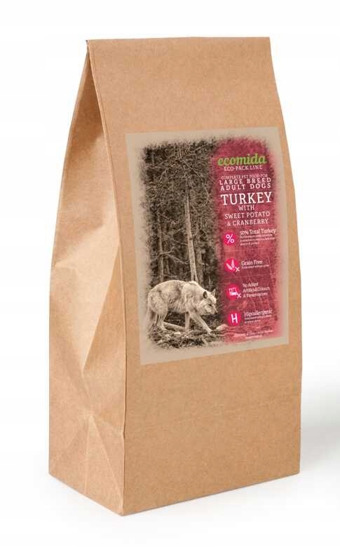 Levně Ecomida Bez obilovin Hypoalergenní dospělý pes velké plemeno Mono Krůta 15 kg