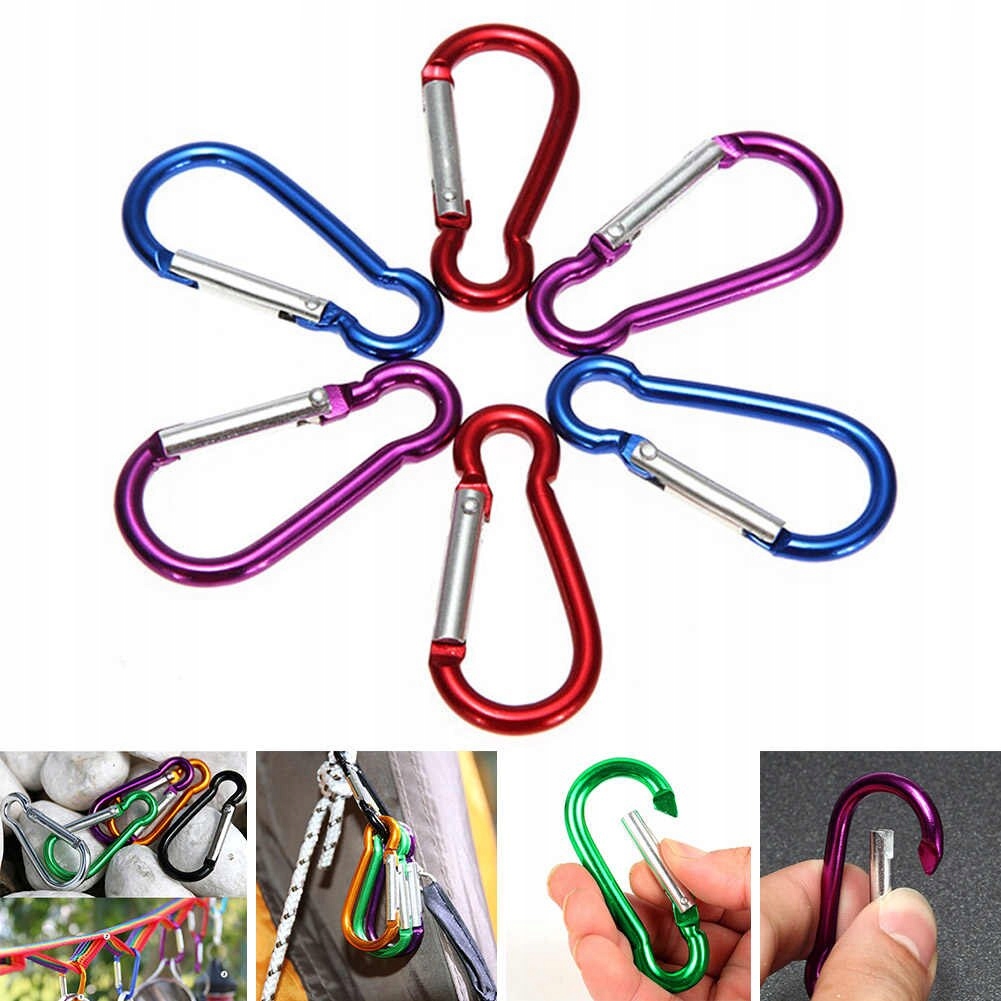 10x KARABIŃCZYK KARABINEK SPRZĄCZKA ZACZEP BRELOK Długość 60 mm