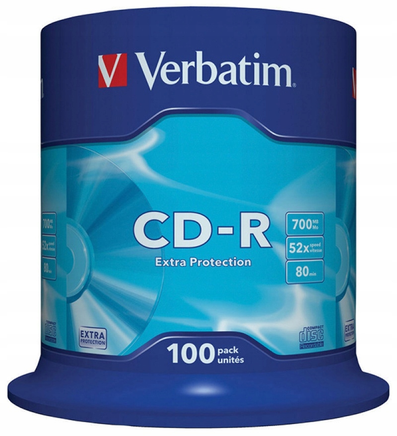 Cd-r 700MB rychlost 52x cake 100 Ks