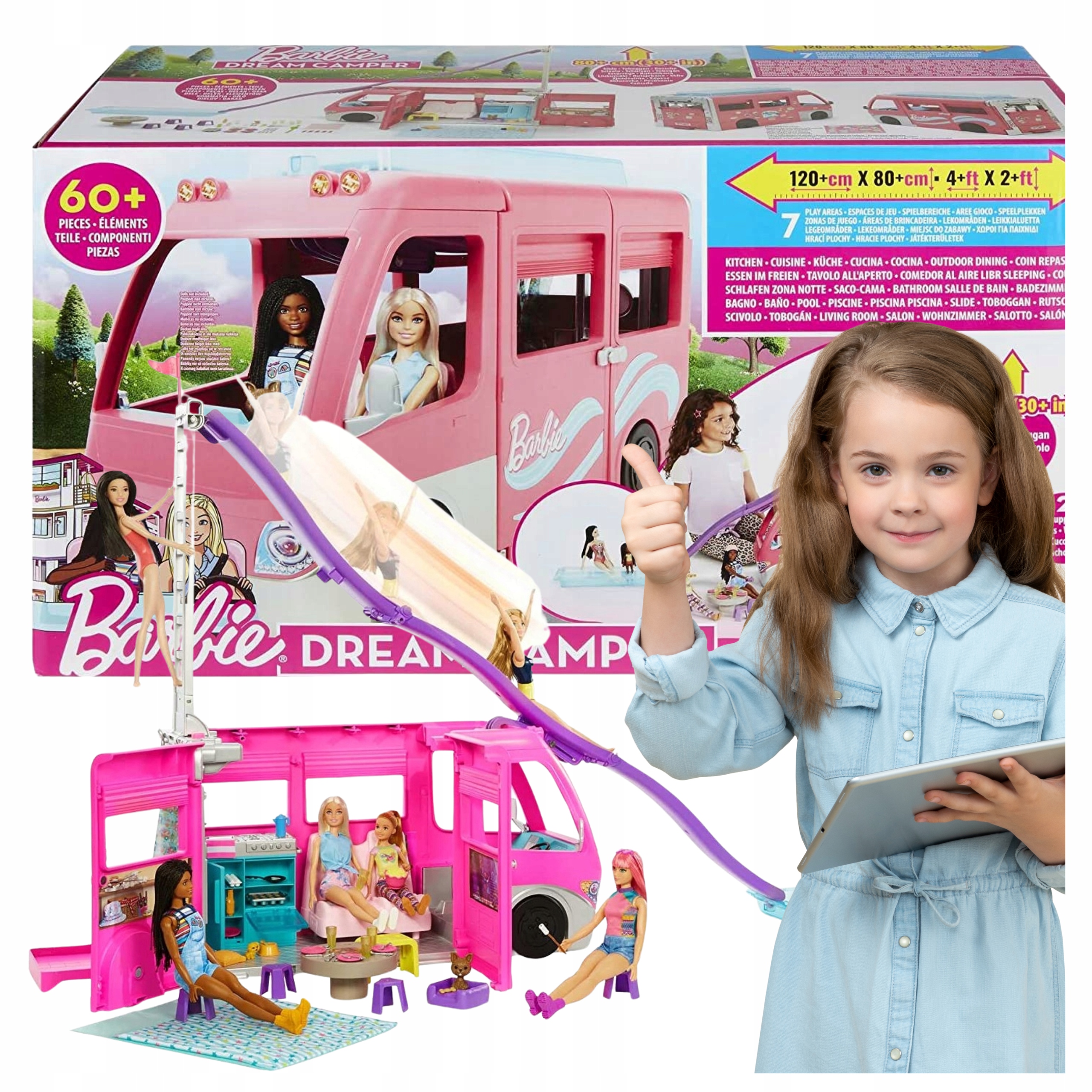 ZESTAW BARBIE LALKA AUTO WIELKI KAMPER FIGURKI SAMOCHÓD ZESTAW LALEK XXL