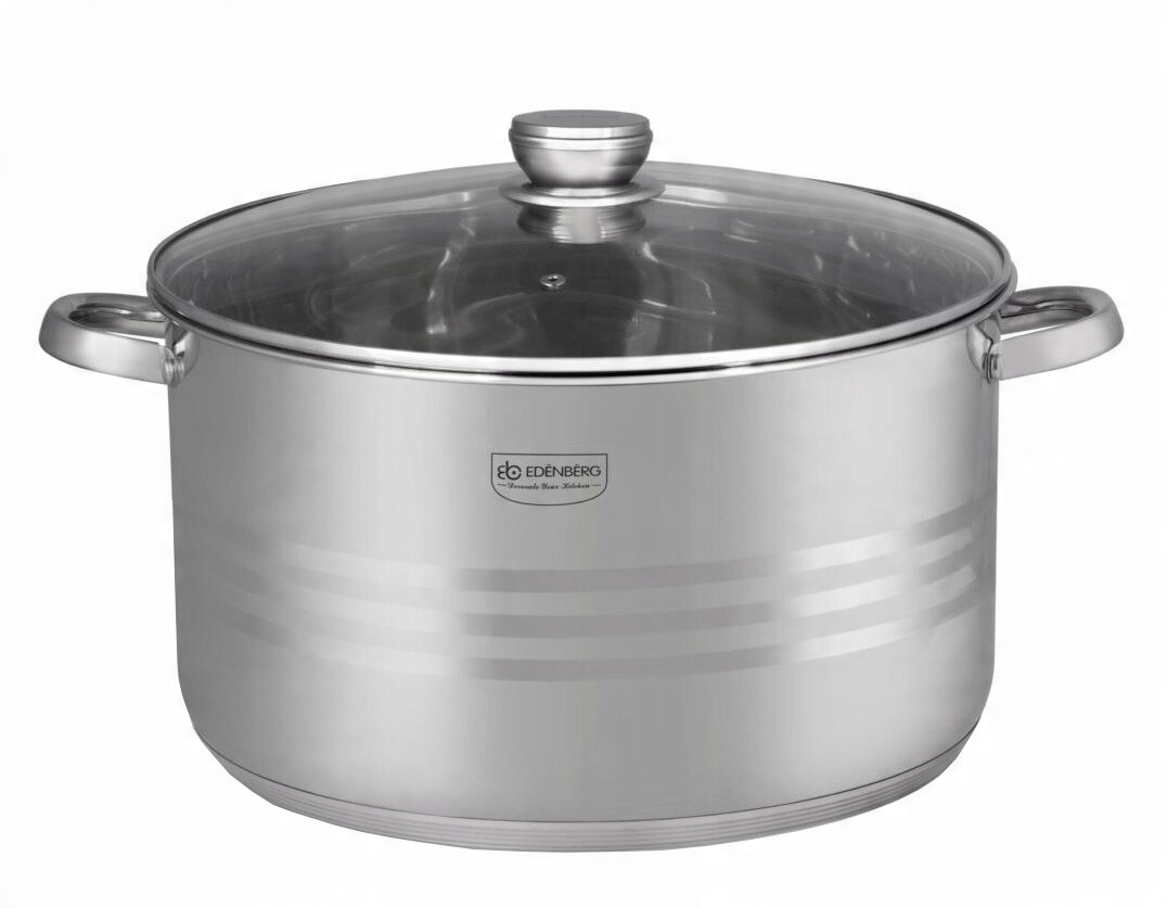 

Garnek Stalowy 27,6 L z Pokrywą 40 cm Indukcja Gaz