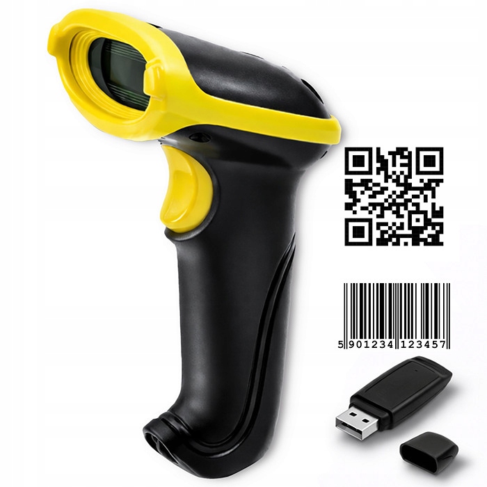 Qoltec Bezdrátový skener čárových kódů 1D Usb 2.4G černý
