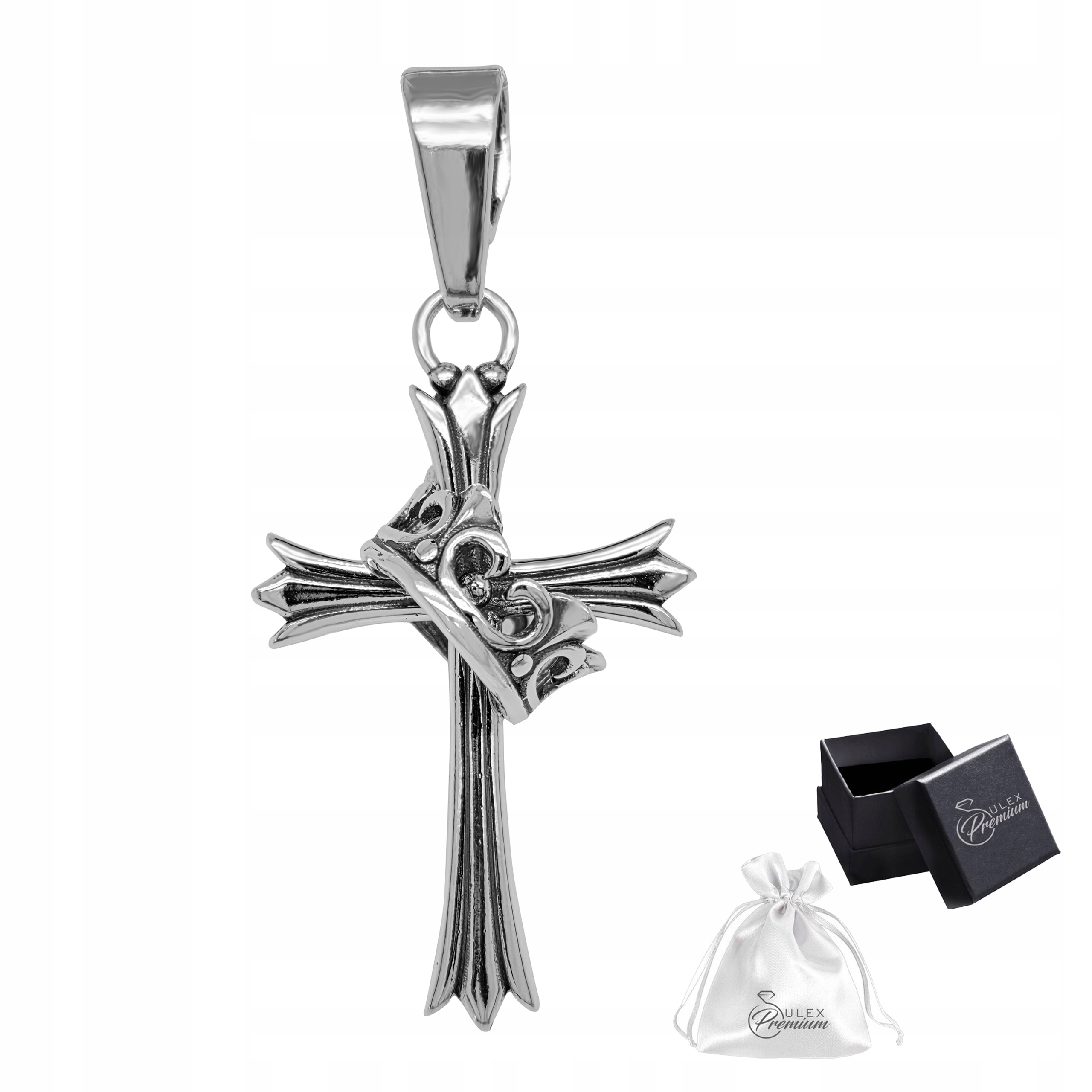 Křížek Symbol Kristova milosrdenství stříbro 925 Přívěsek Kříž s korunou