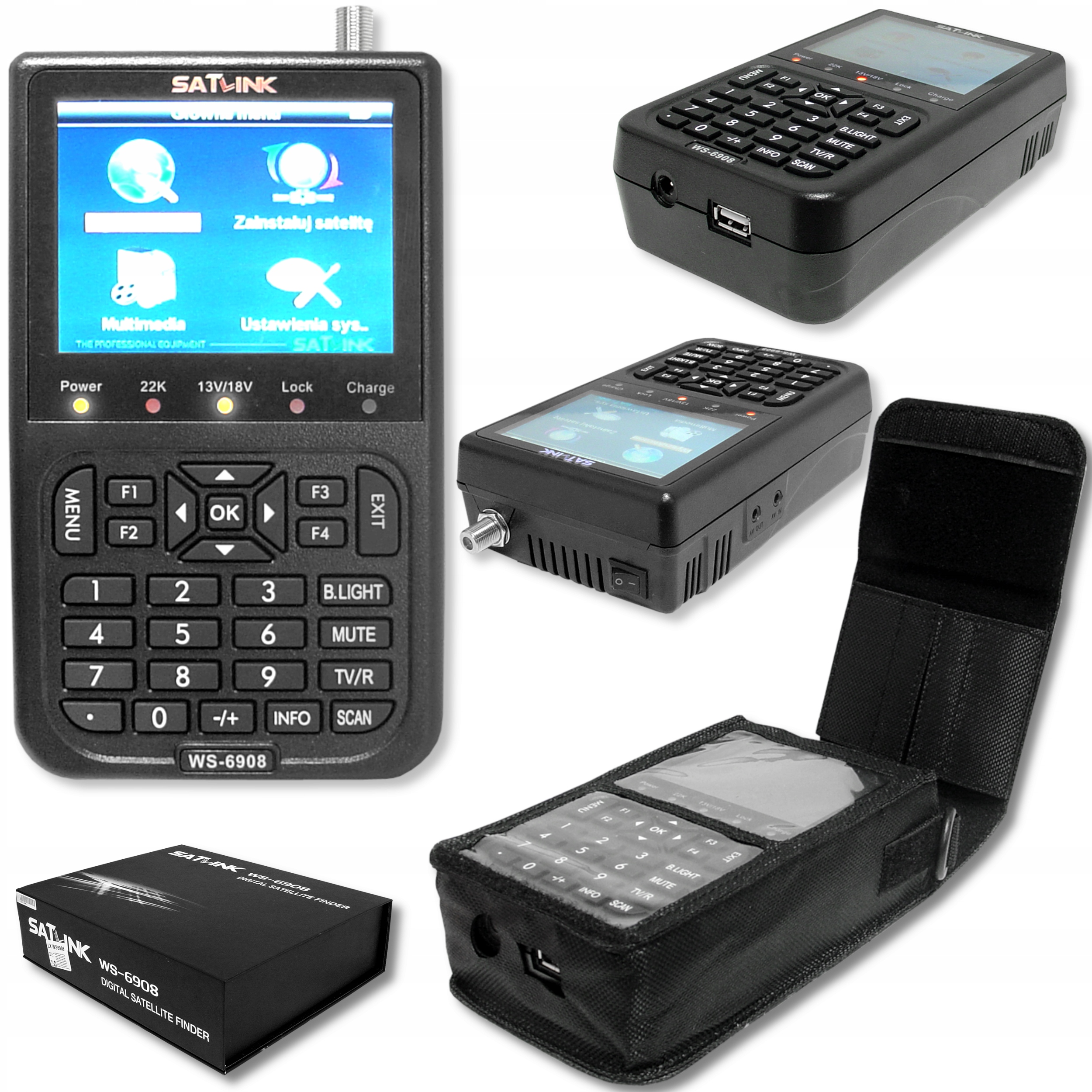 Profesionální Satelitní LCD Měřič Satlink 6908