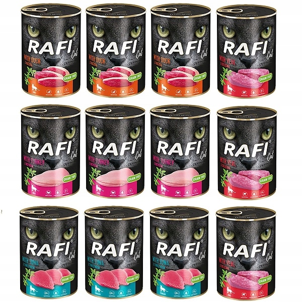 Levně Dolina Noteci Rafi Cat Bezobilné Krmivo Pro Kočky Krmivo Rafi 12X400G