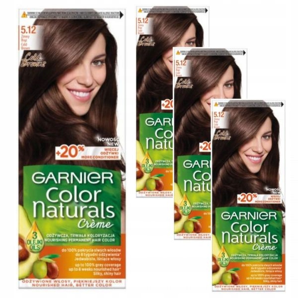 Farba do włosów Garnier Color 5.12 ZMINY BRĄZ x 4