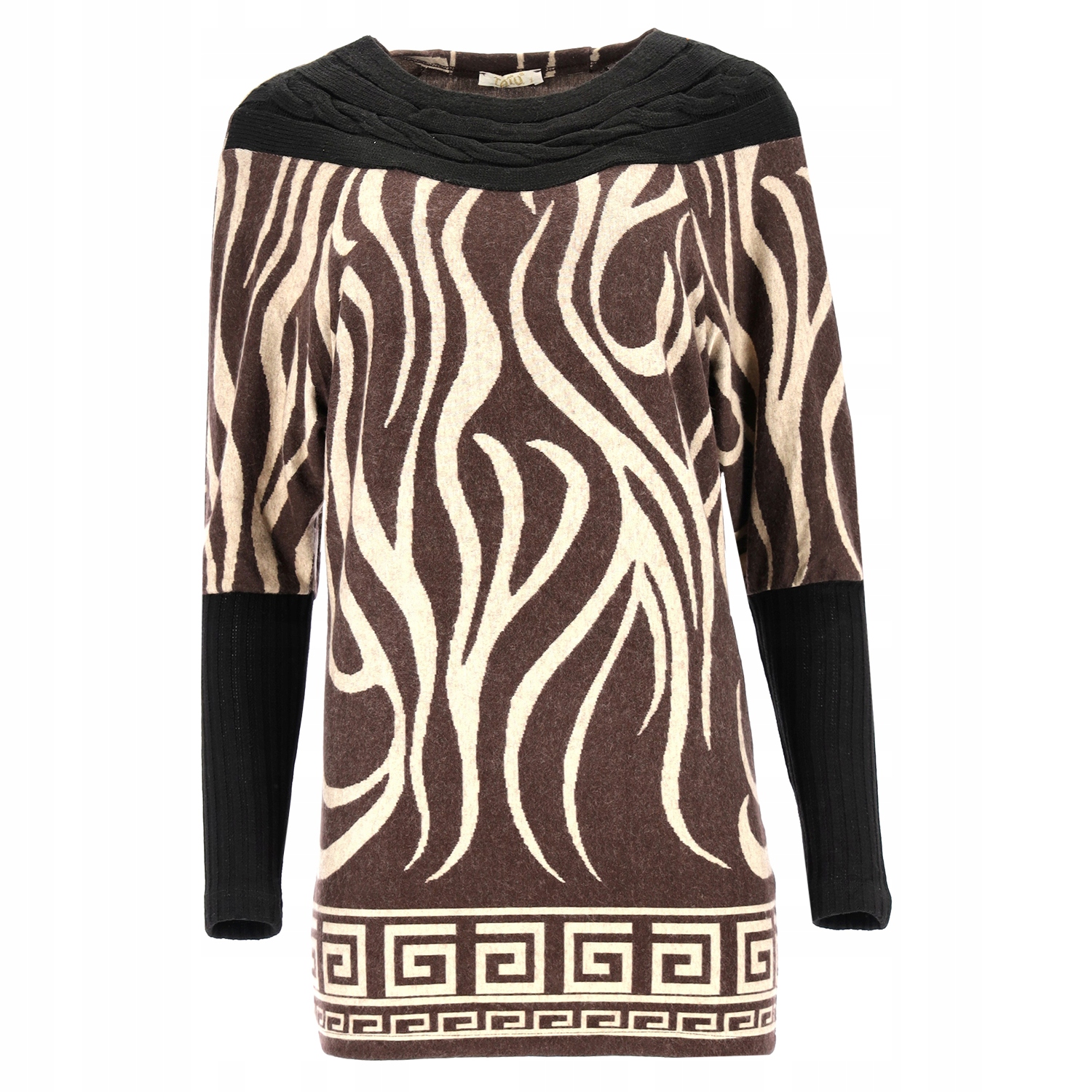 Tunika Šaty Dámské, Úzké, Elegantní S Dlouhým Rukávem A Vzory