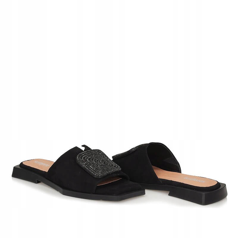 Modne zamszowe Klapki Sempre 121/e-34 Długość wkładki 25.7 cm