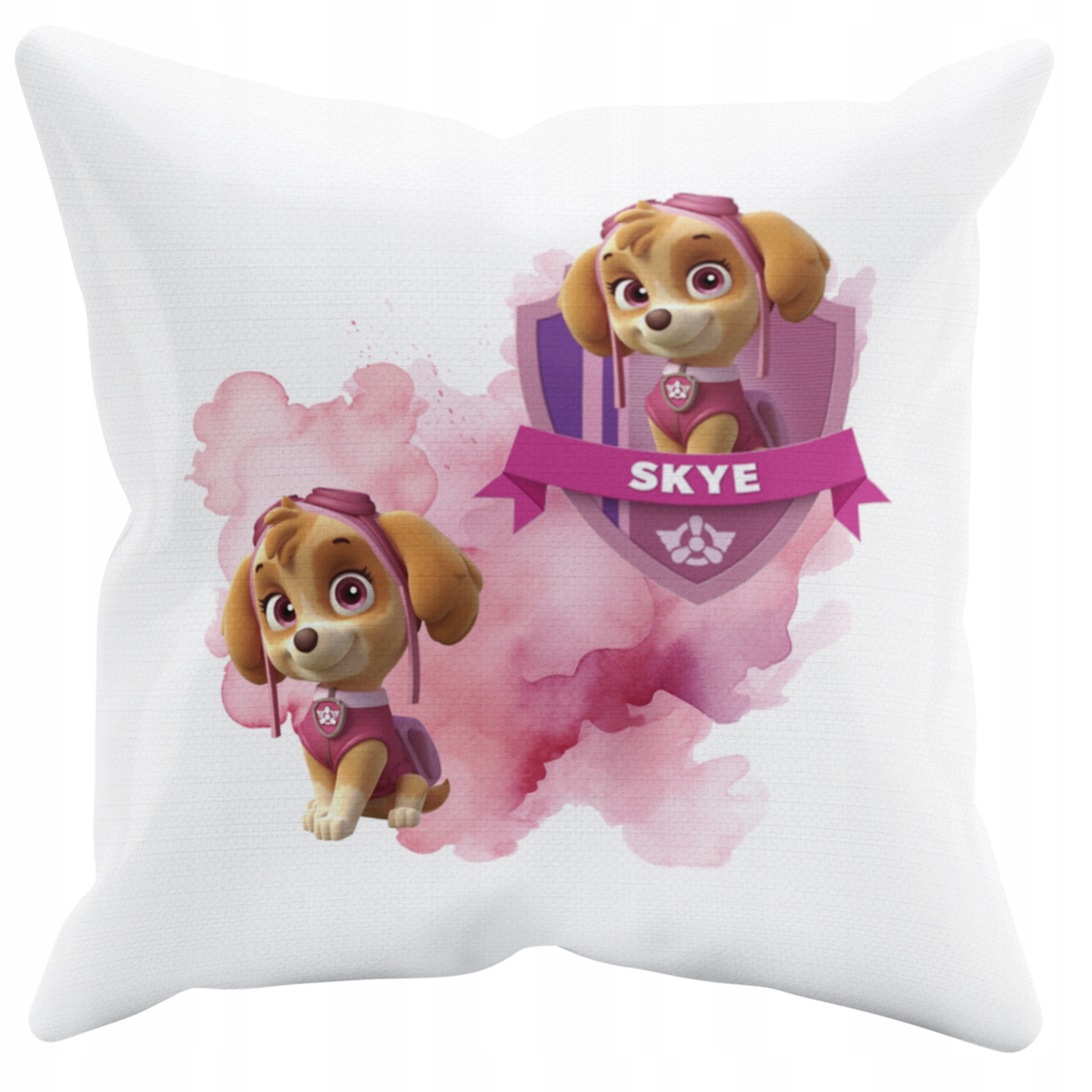 POSZEWKA NA PODUSZKĘ JAŚKA DO PRZEDSZKOLA PSI PATROL SKYE + IMIĘ GRATIS Kolor dominujący biel