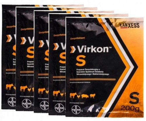 5x Virkon S 200g – Dezynfekcja Pomieszczeń i Sprzętu Asf 06/2028