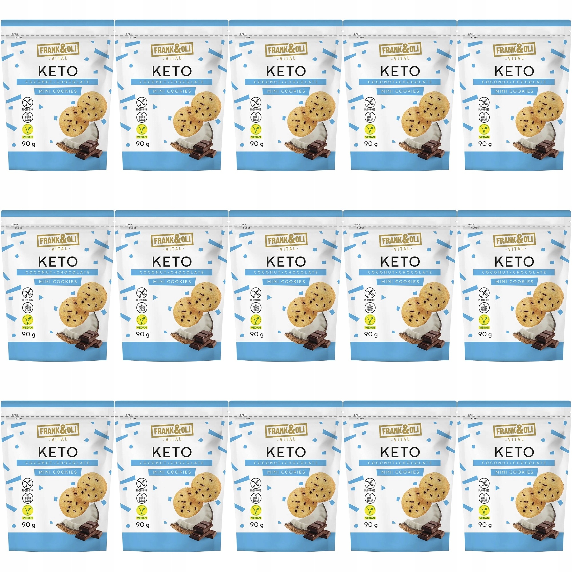 Zestaw ciasteczek Frank&Oli Mini ciasteczka Kokos i Czekolada 90 g 15 szt.