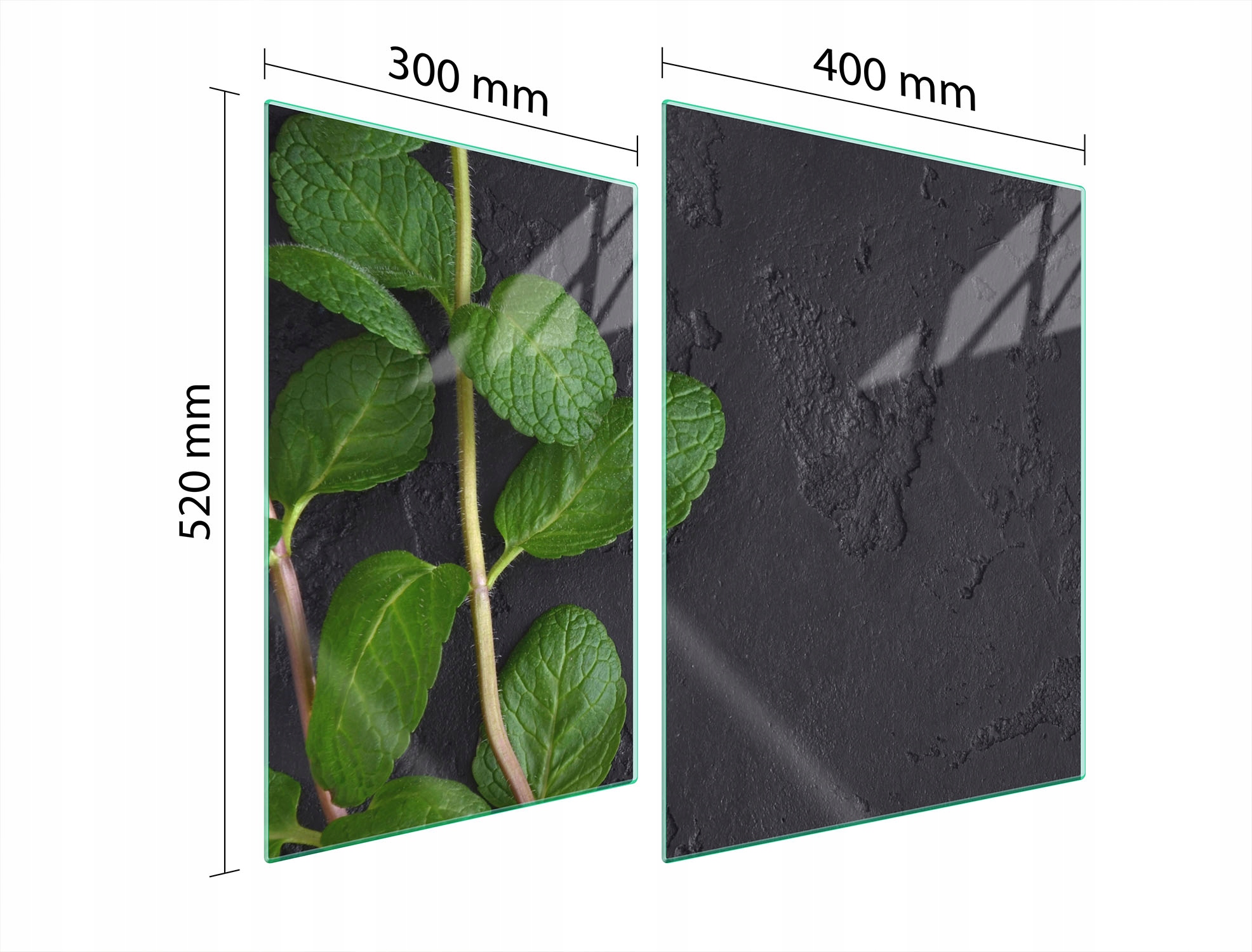 Skleněná Ochranná Deska Na Sporák 70x52 Máta Tvrzené Sklo