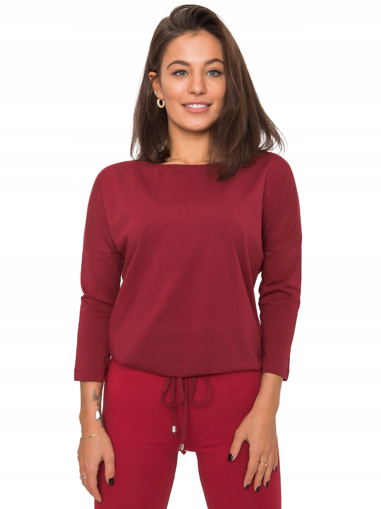 

Bordowa Bluzka Damska bawełna kolory