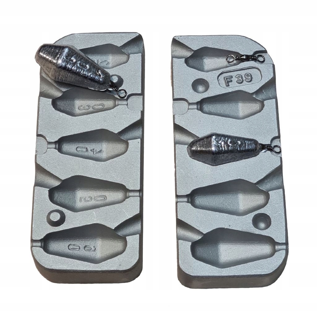 Forma do odlewania ciężarków wędkarskich 20 30 40 50 60 g (F-39)