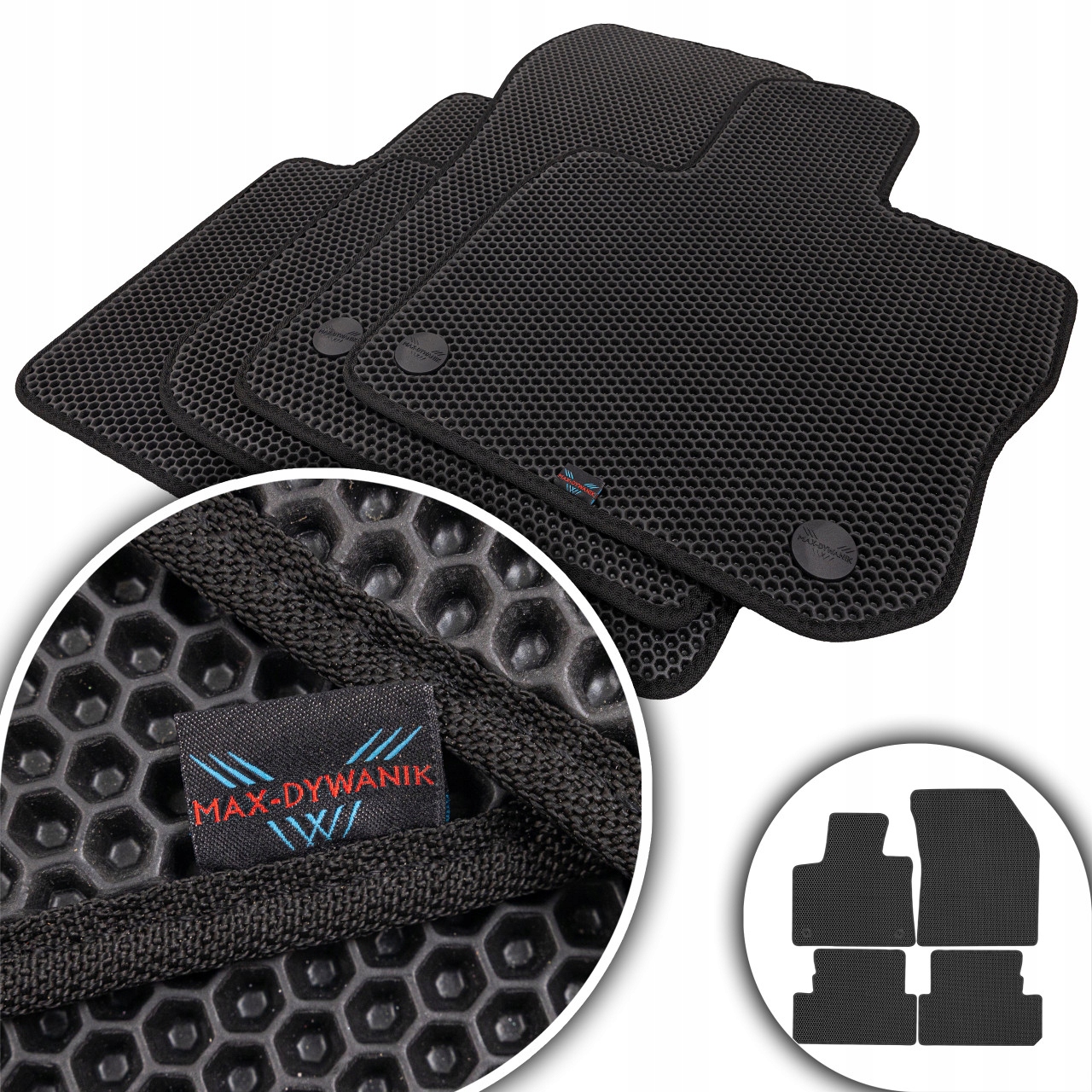 Opel Grandland X 2017-2024 Koberce Eva Eternity Čierne Honey