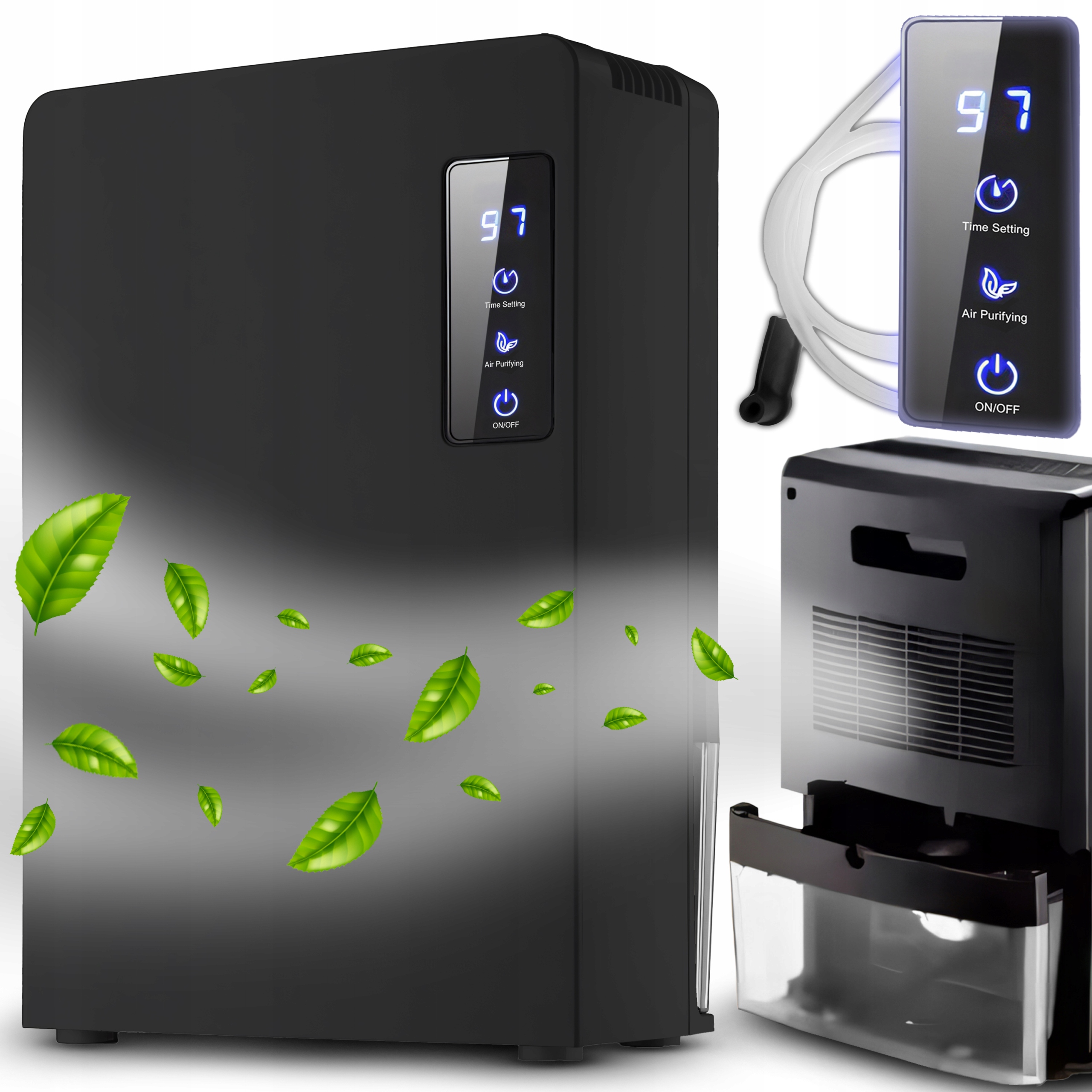 Odvlhčovač Vzduchu Pohlcovač Vlhkosti 2200 Ml Časovač LCD Led Tichý Výkonný