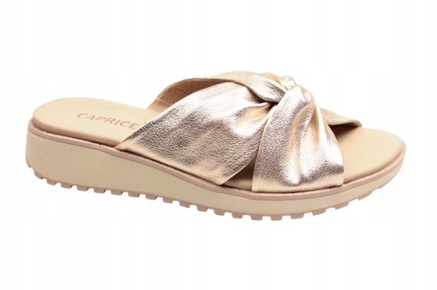 Nazouváky Caprice Platin Metalic Kožené 9-27202-42 959 37