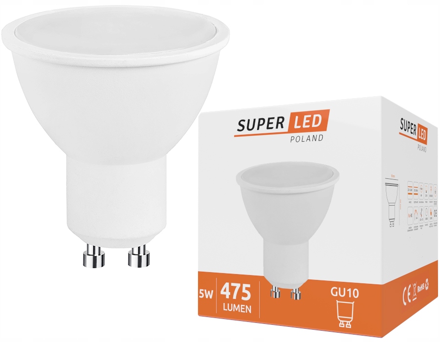 Żarówka LED GU10 5W = 50W SuperLED CCD MOCNA