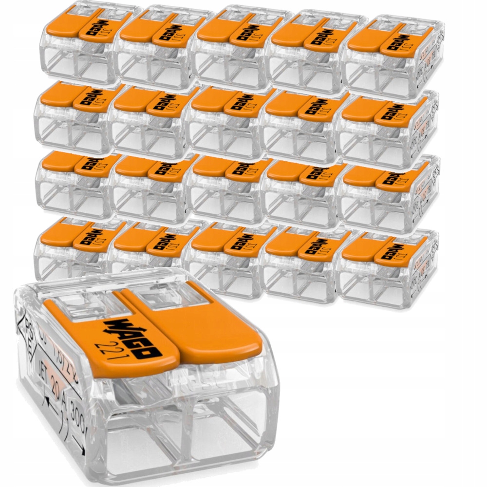 

Zestaw Wago 221-412 Szybko Złączka Kablowa 20X